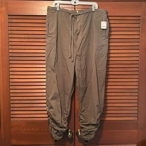 NWT Free People Army Green Parachute Pant Joggers Drawstring L